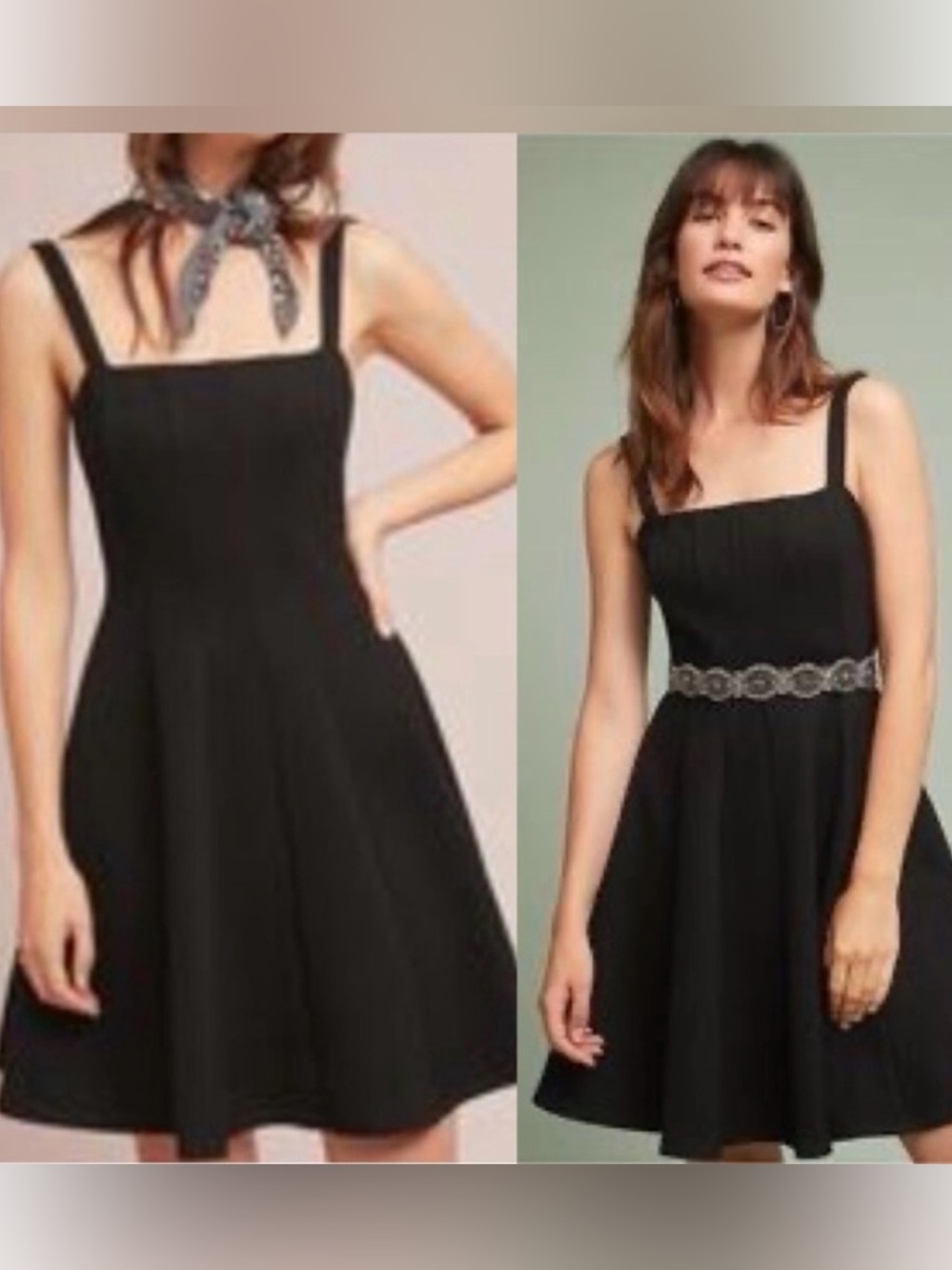 Anthropologie Bailey 44 Black Antonella A-Line Dress with Straps